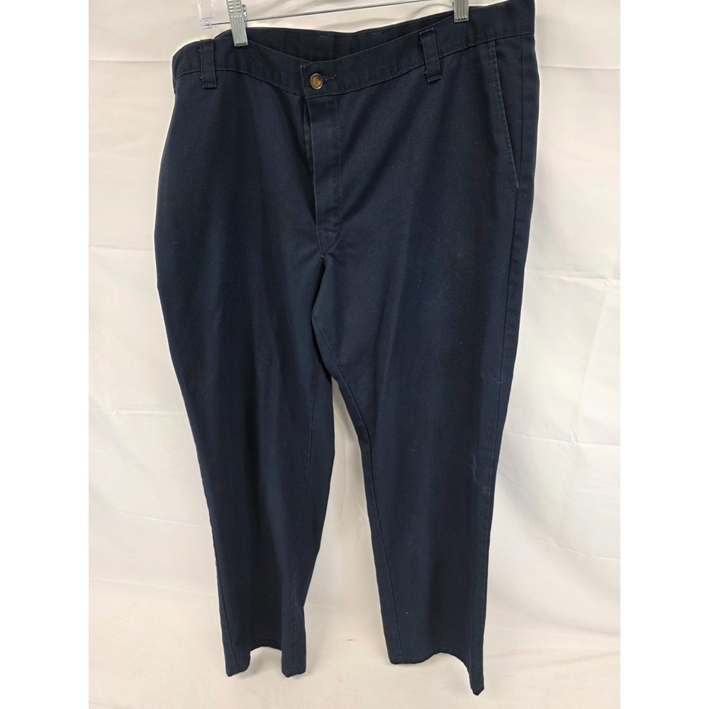 Genuine Dickies Mens Navy Blue Twill Flat Front Work Pants Trousers 40x30